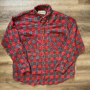 Trail's End Casual Button Down Mens XXL Red Plaid Rugged Flannel Shirt